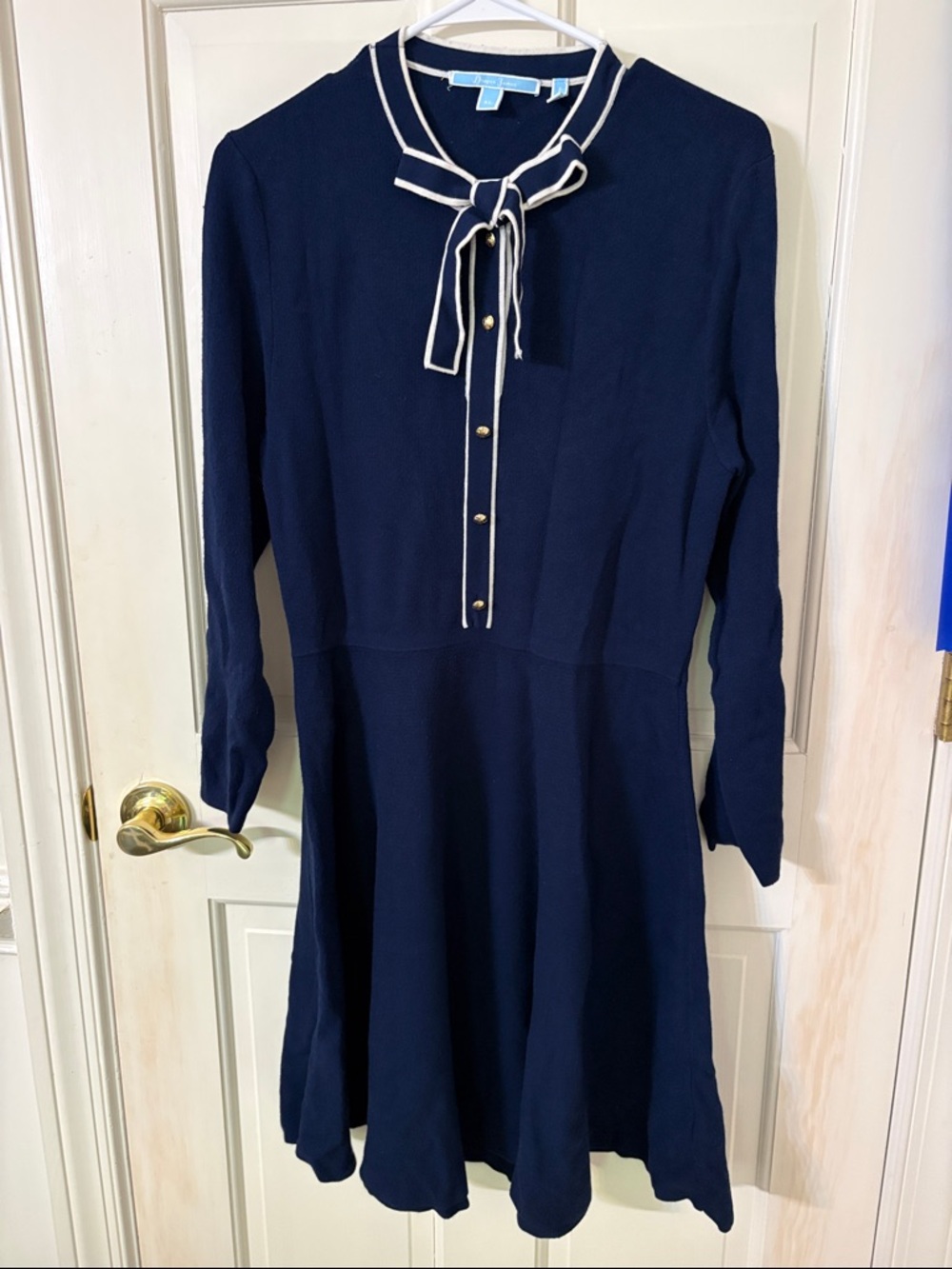 Draper James navy bow sweater knit dress
